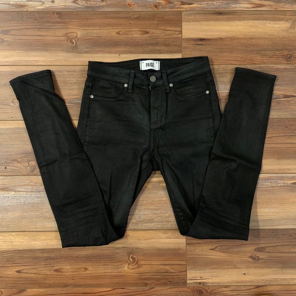 Paige Black ‘metallic’ skinny jeans